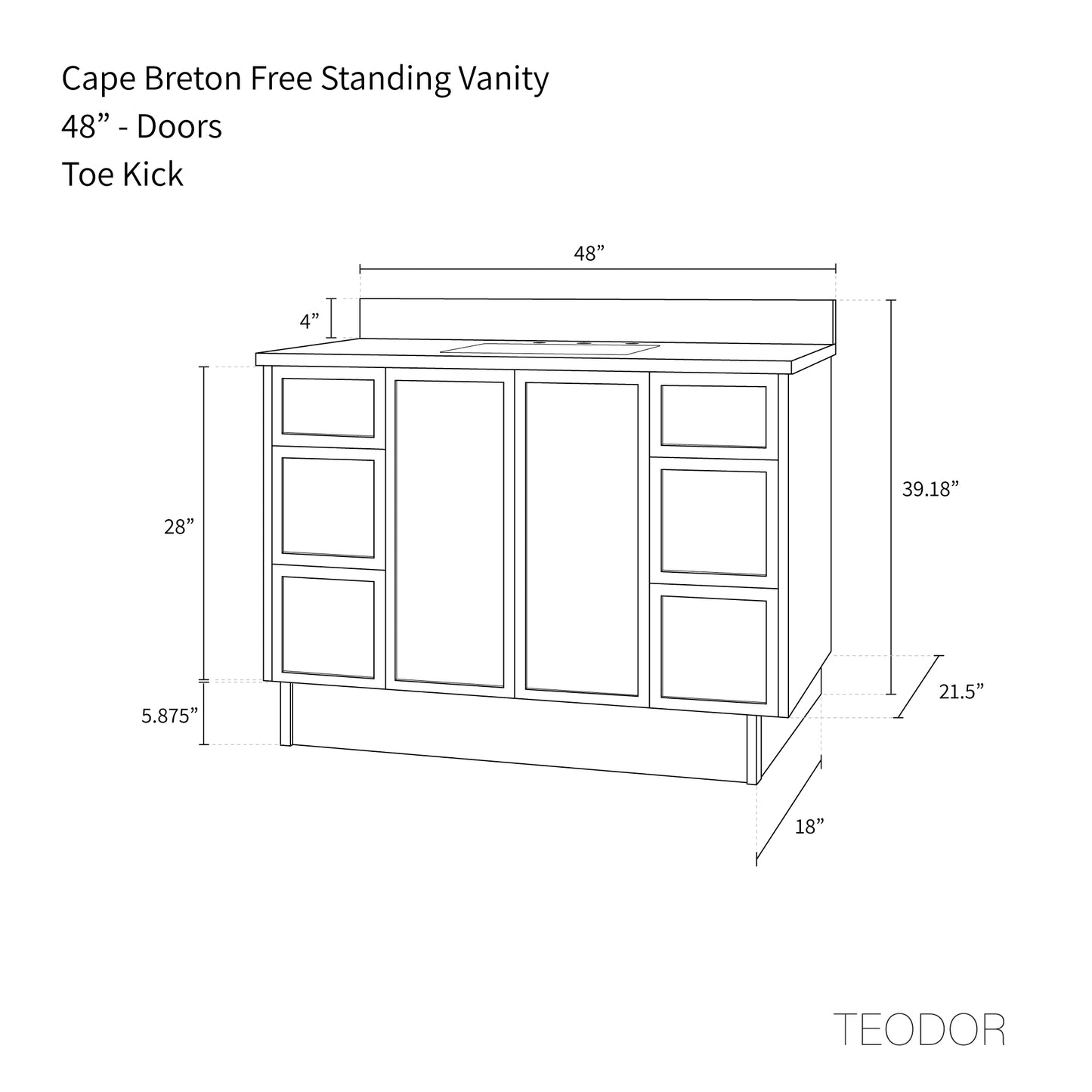 
                  
                    Cape Breton 48" Mid Century Oak Bathroom Vanity
                  
                