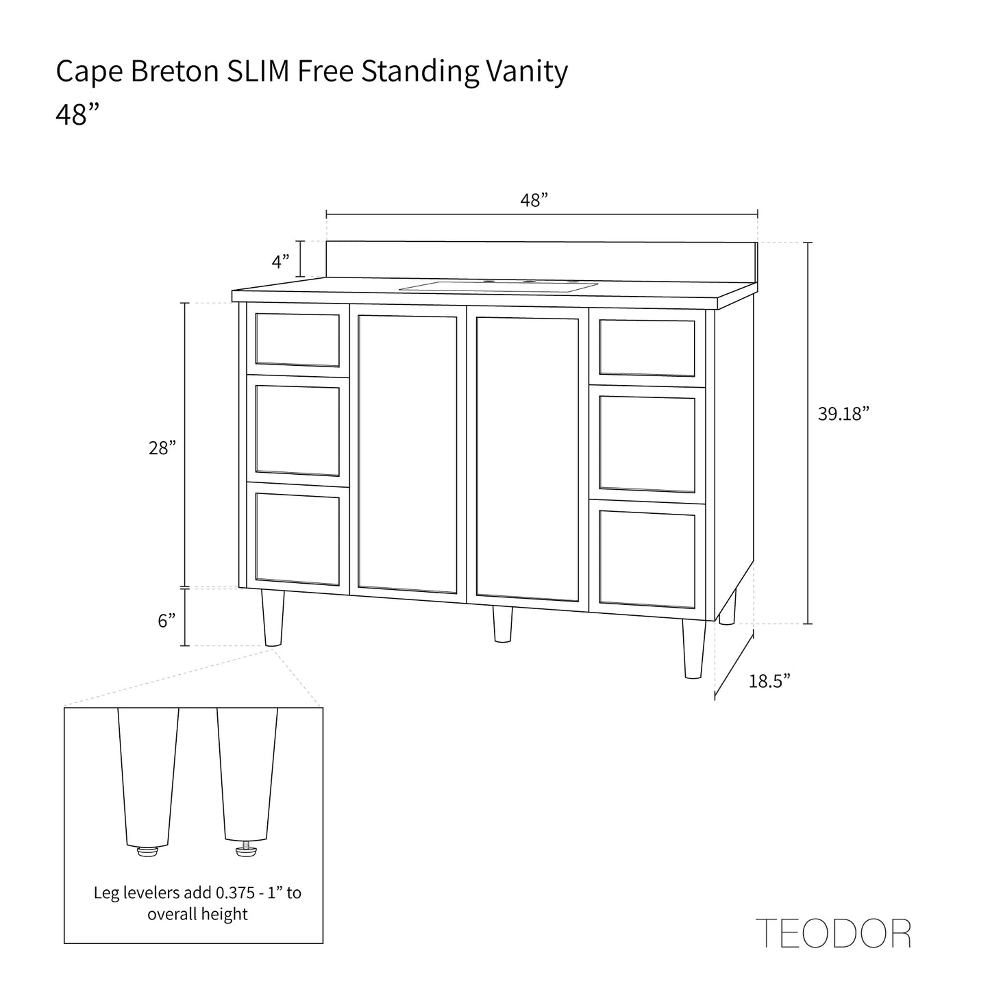 
                  
                    Cape Breton SLIM 48" Blackened Oak Bathroom Vanity
                  
                
