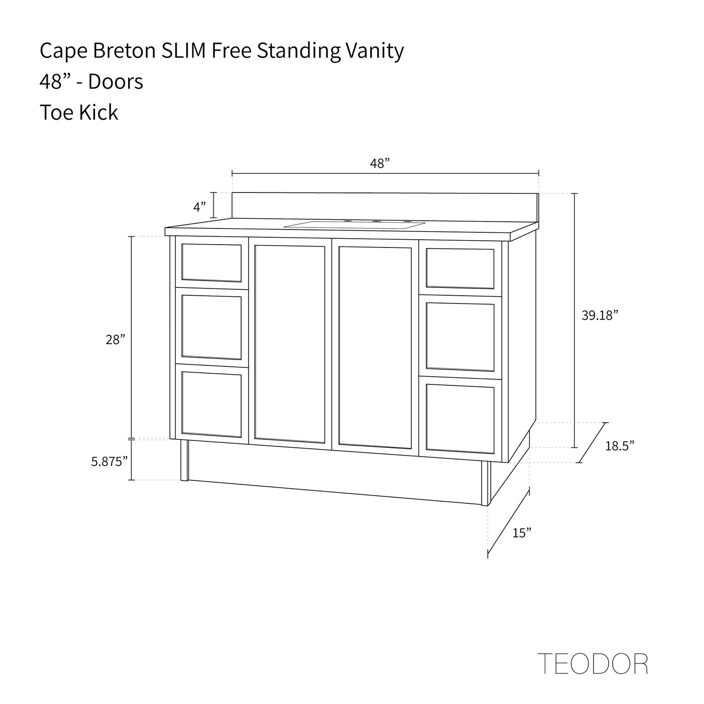 
                  
                    Cape Breton SLIM 48" Mid Century Oak Bathroom Vanity
                  
                