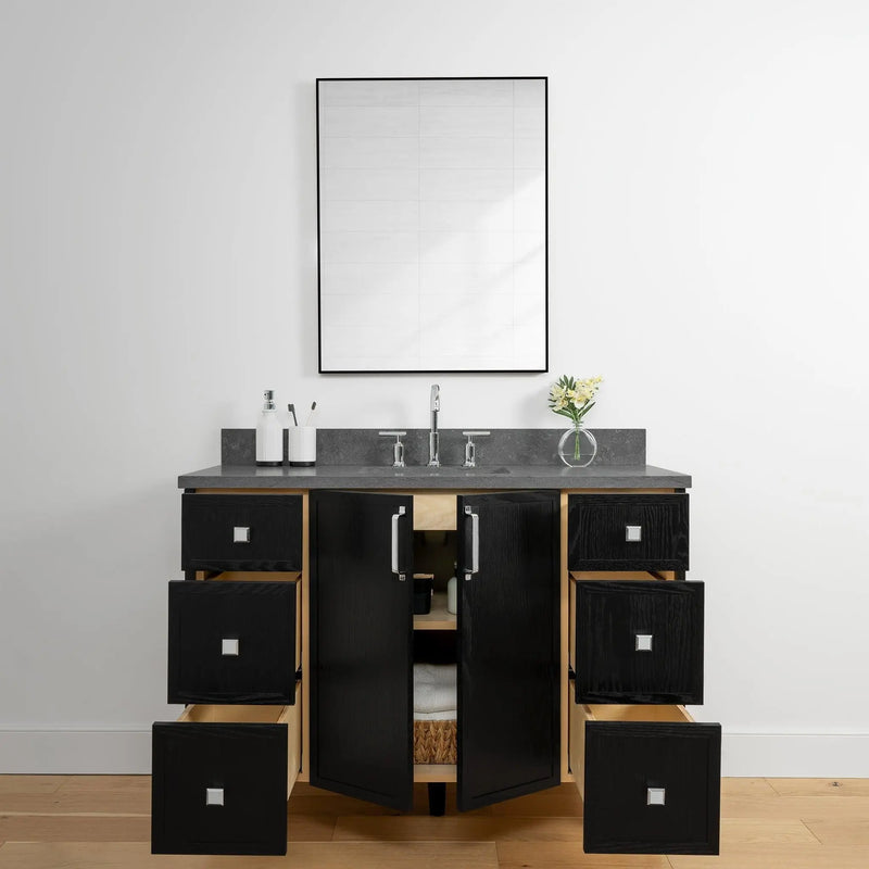 Cape Breton 48" Blackened Oak Bathroom Vanity - Teodor Vanities United States