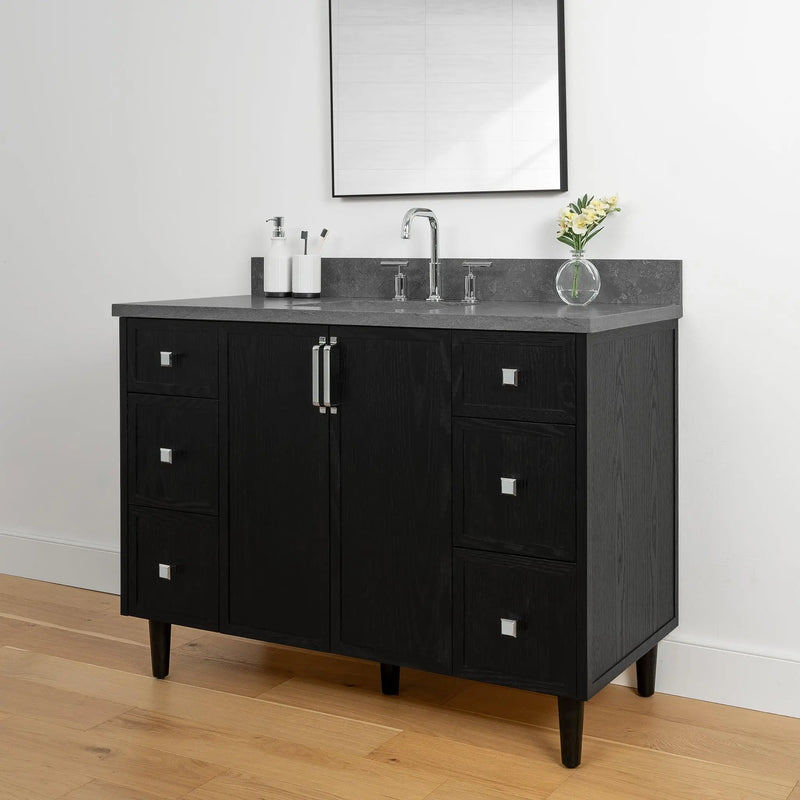 Cape Breton 48" Blackened Oak Bathroom Vanity - Teodor Vanities United States