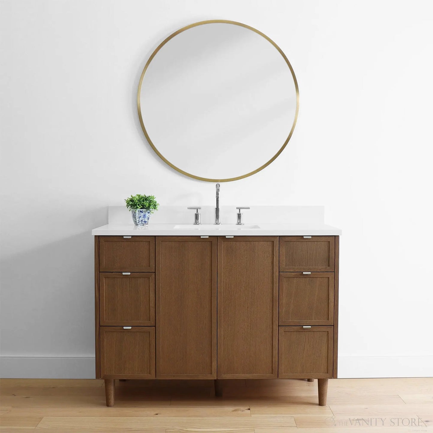 Cape Breton 48" Mid Century Oak Bathroom Vanity - Teodor Vanities United States