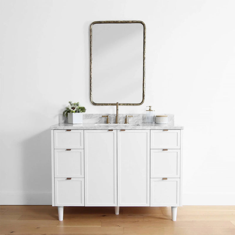 Cape Breton 48" Satin White Bathroom Vanity - Teodor Vanities United States