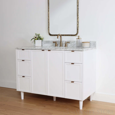 Cape Breton 48" Satin White Bathroom Vanity - Teodor Vanities United States