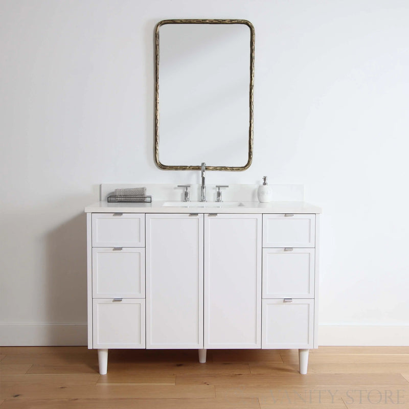 Cape Breton 48" Satin White Bathroom Vanity - Teodor Vanities United States