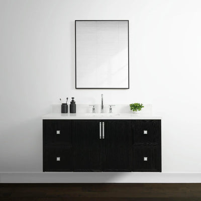 Cape Breton 48" Wall Mount Blackened Oak Bathroom Vanity - Teodor Vanities United States