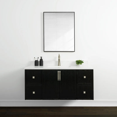 Cape Breton 48" Wall Mount Blackened Oak Bathroom Vanity - Teodor Vanities United States