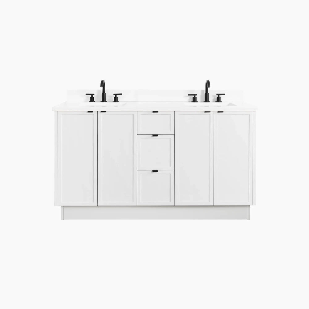 
                  
                    Cape Breton SLIM 60" Satin White Bathroom Vanity, Double Sink
                  
                