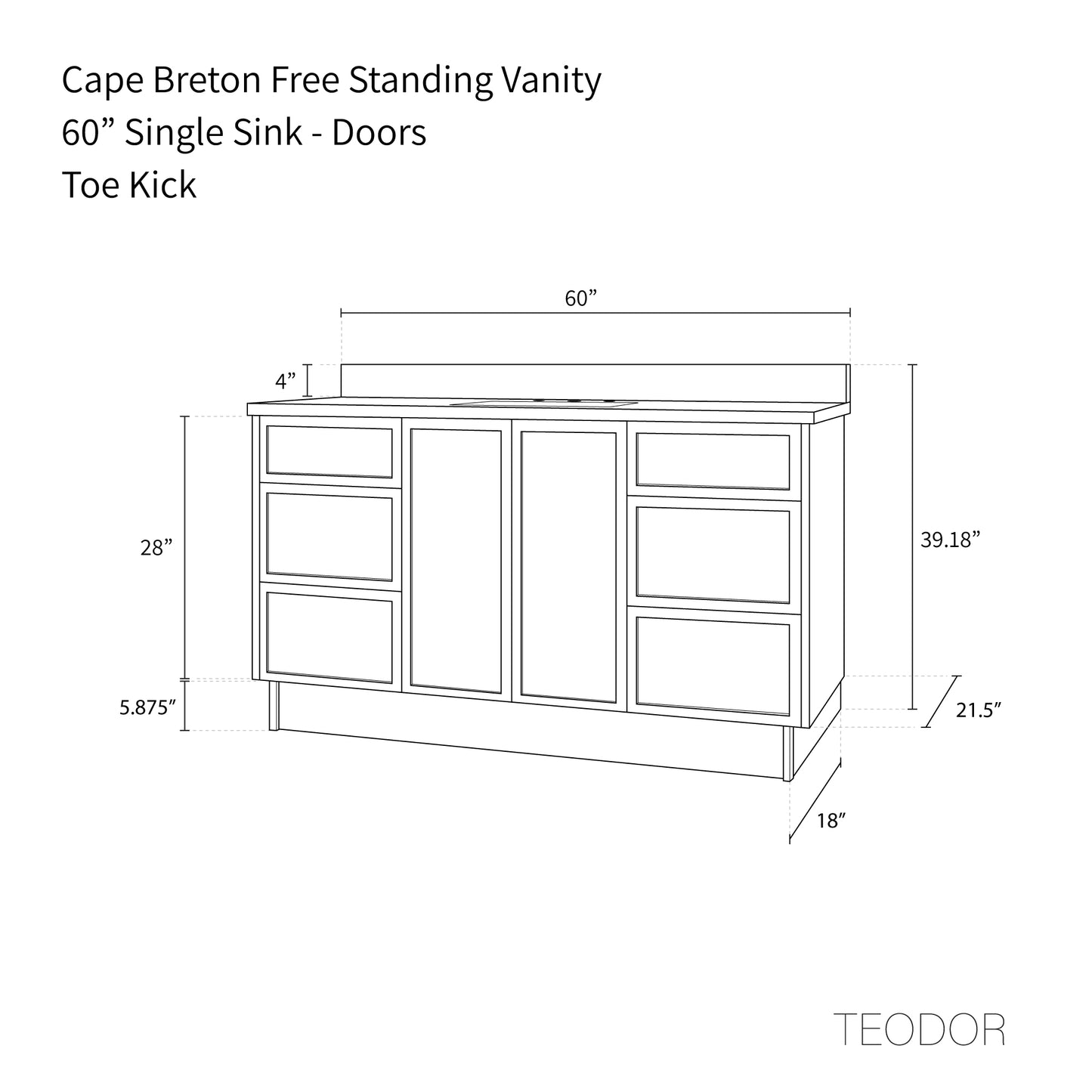 
                  
                    Cape Breton 60" Mid Century Oak Bathroom Vanity
                  
                