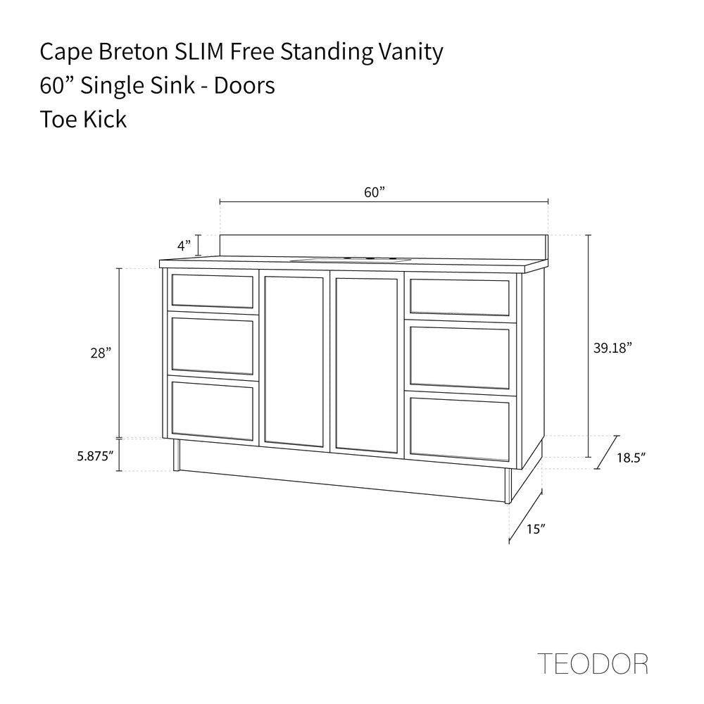 
                  
                    Cape Breton SLIM 60" Mid Century Oak Bathroom Vanity
                  
                
