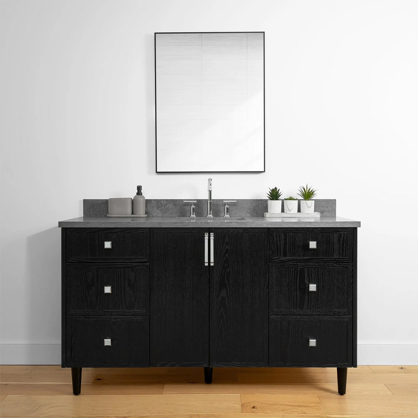 Cape Breton 60" Blackened Oak Bathroom Vanity - Teodor Vanities United States