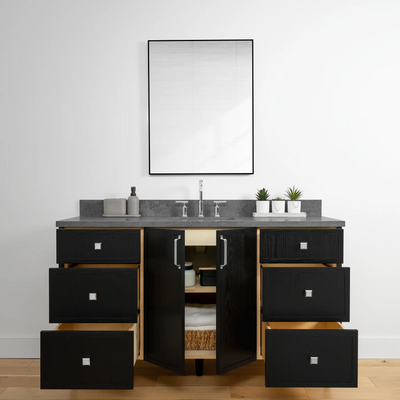 Cape Breton 60" Blackened Oak Bathroom Vanity - Teodor Vanities United States