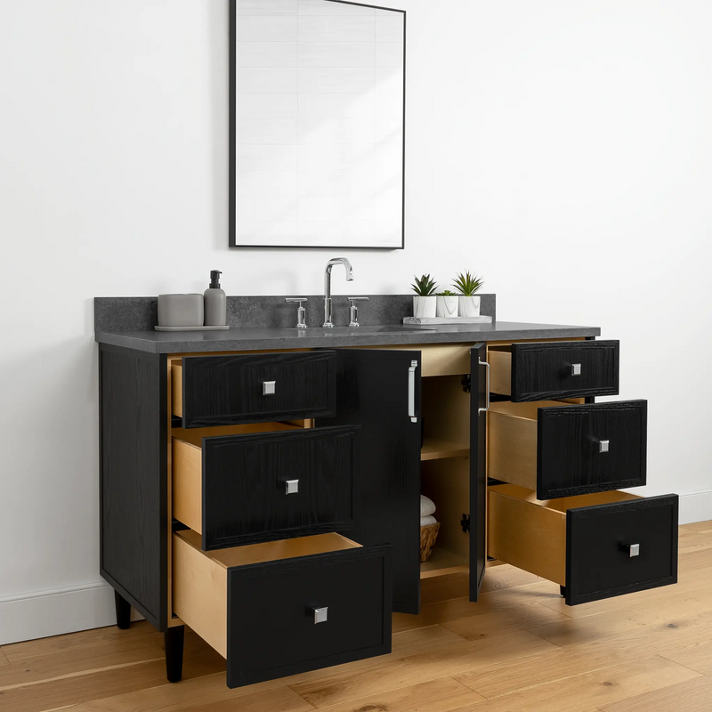 Cape Breton 60" Blackened Oak Bathroom Vanity - Teodor Vanities United States