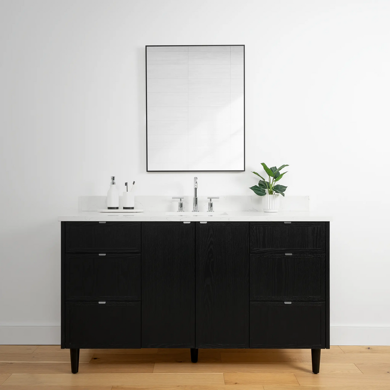 Cape Breton 60" Blackened Oak Bathroom Vanity - Teodor Vanities United States