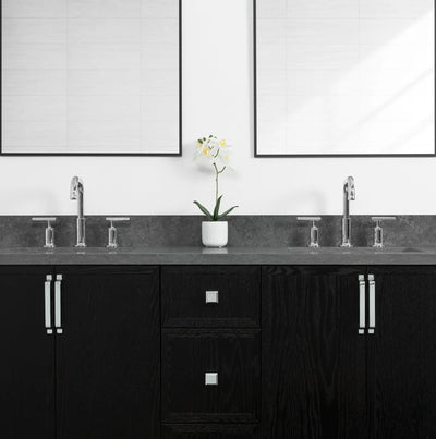 Cape Breton 60" Blackened Oak Bathroom Vanity, Double Sink - Teodor Vanities United States