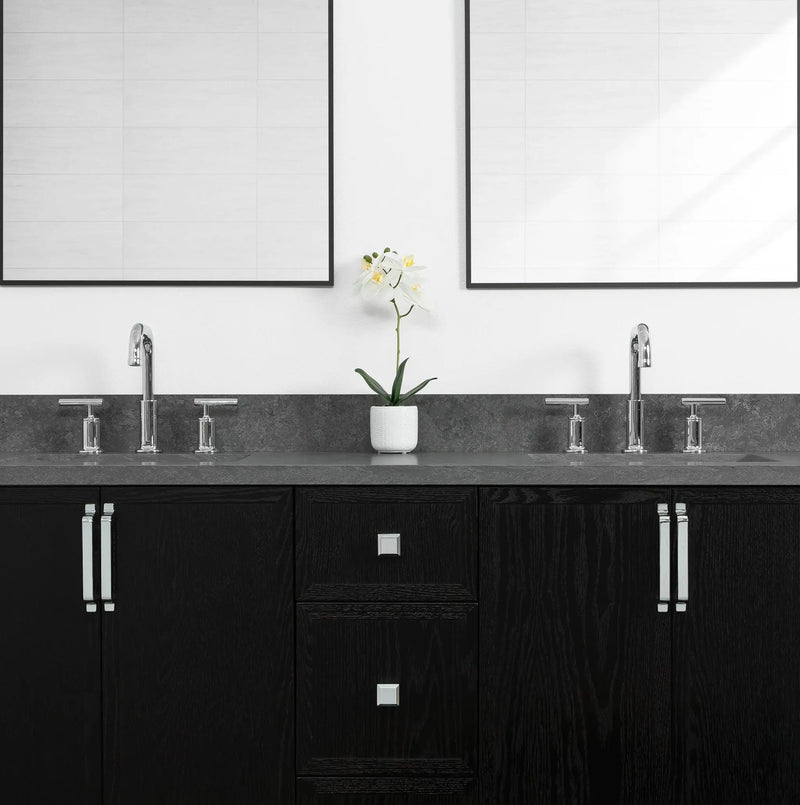 Cape Breton 60" Blackened Oak Bathroom Vanity, Double Sink - Teodor Vanities United States