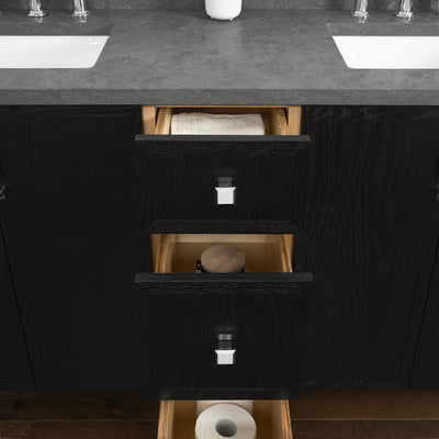 Cape Breton 60" Blackened Oak Bathroom Vanity, Double Sink - Teodor Vanities United States