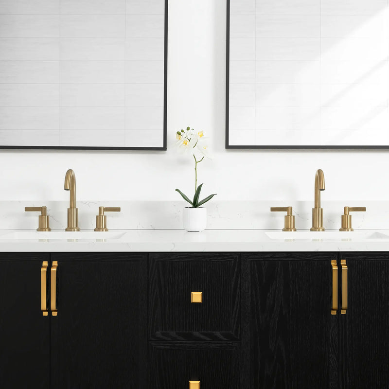 Cape Breton 60" Wall Mount Blackened Oak Bathroom Vanity, Double Sink - Teodor Vanities United States