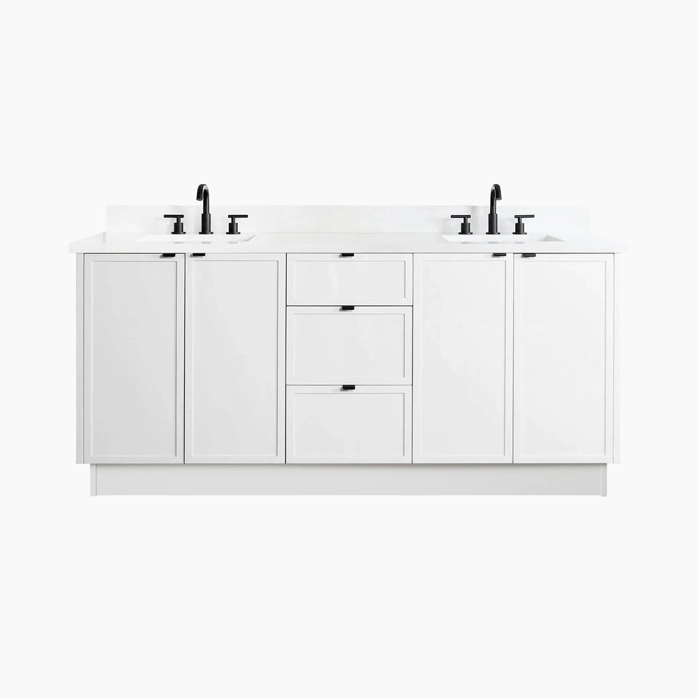 
                  
                    Cape Breton SLIM 72" Satin White Bathroom Vanity, Double Sink
                  
                