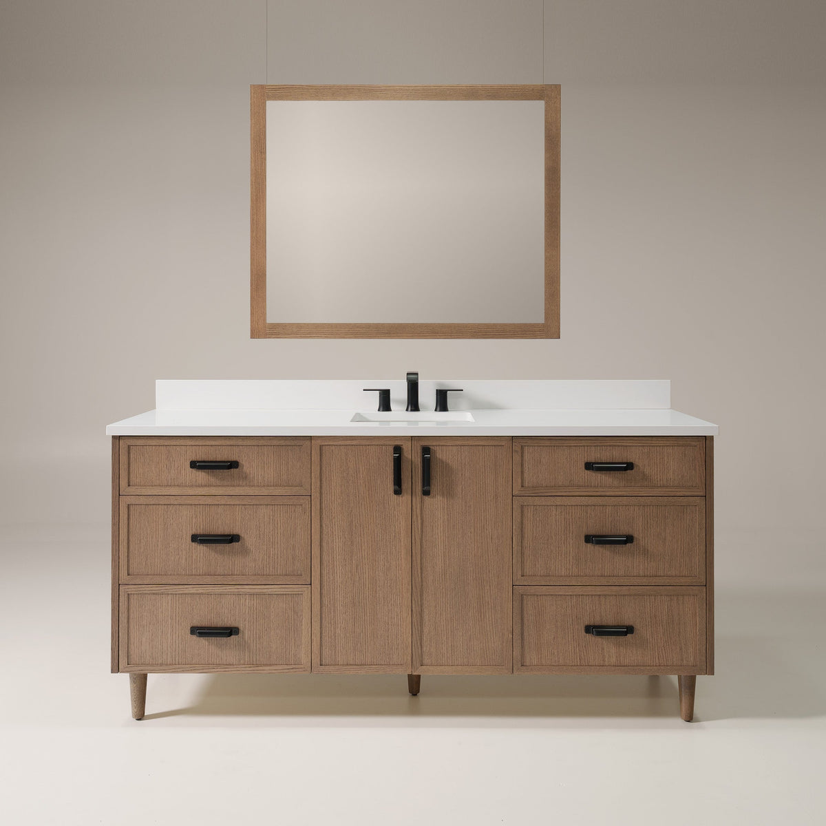Cape Breton SLIM 72" Mid Century Oak Bathroom Vanity Teodor Bathroom Vanity United States
