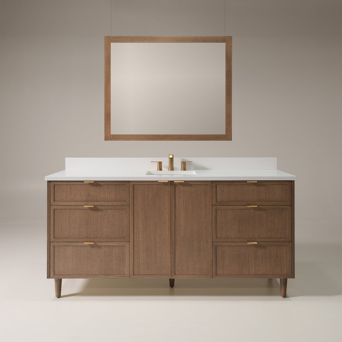 Cape Breton SLIM 72" Mid Century Oak Bathroom Vanity Teodor Bathroom Vanity United States