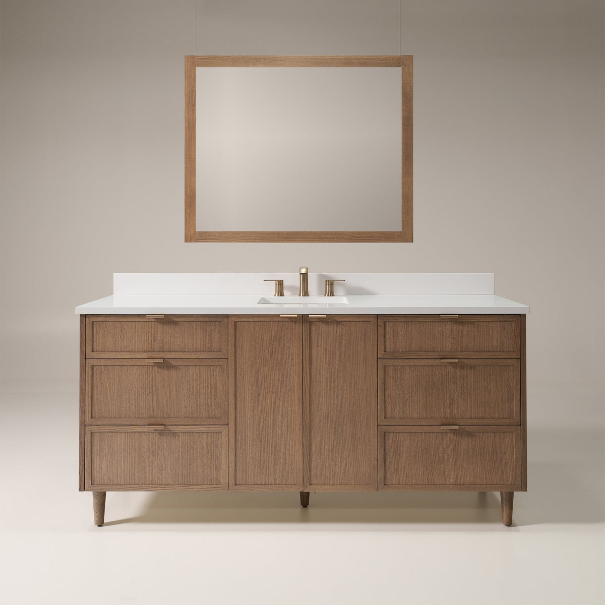 Cape Breton SLIM 72" Mid Century Oak Bathroom Vanity Teodor Bathroom Vanity United States