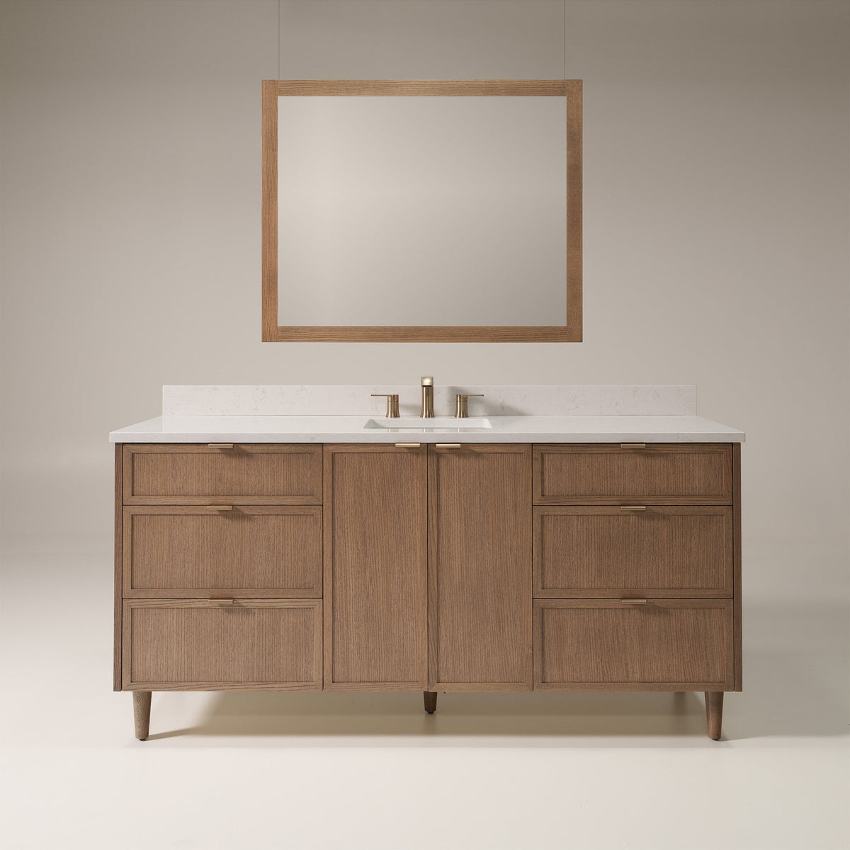 Cape Breton SLIM 72" Mid Century Oak Bathroom Vanity Teodor Bathroom Vanity United States