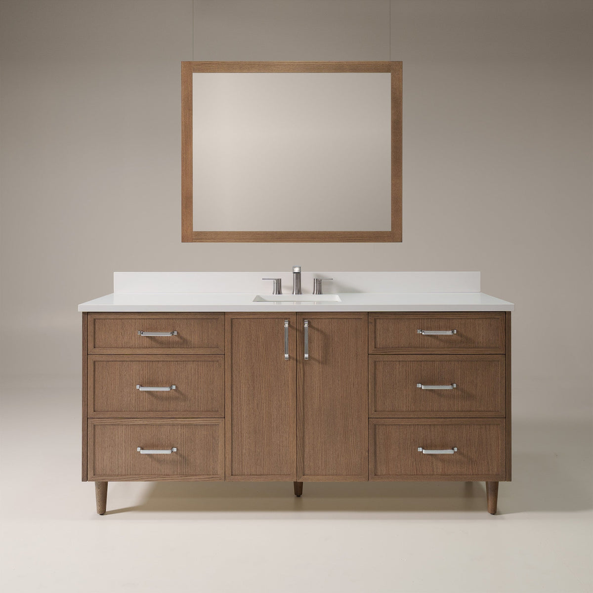 Cape Breton SLIM 72" Mid Century Oak Bathroom Vanity Teodor Bathroom Vanity United States