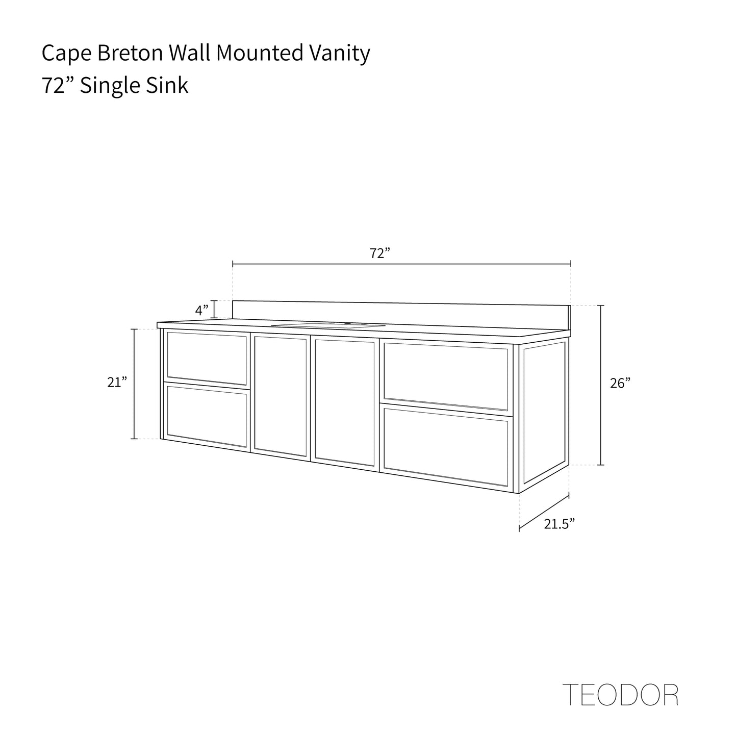 
                  
                    Cape Breton 72" Wall Mount White Oak Bathroom Vanity
                  
                
