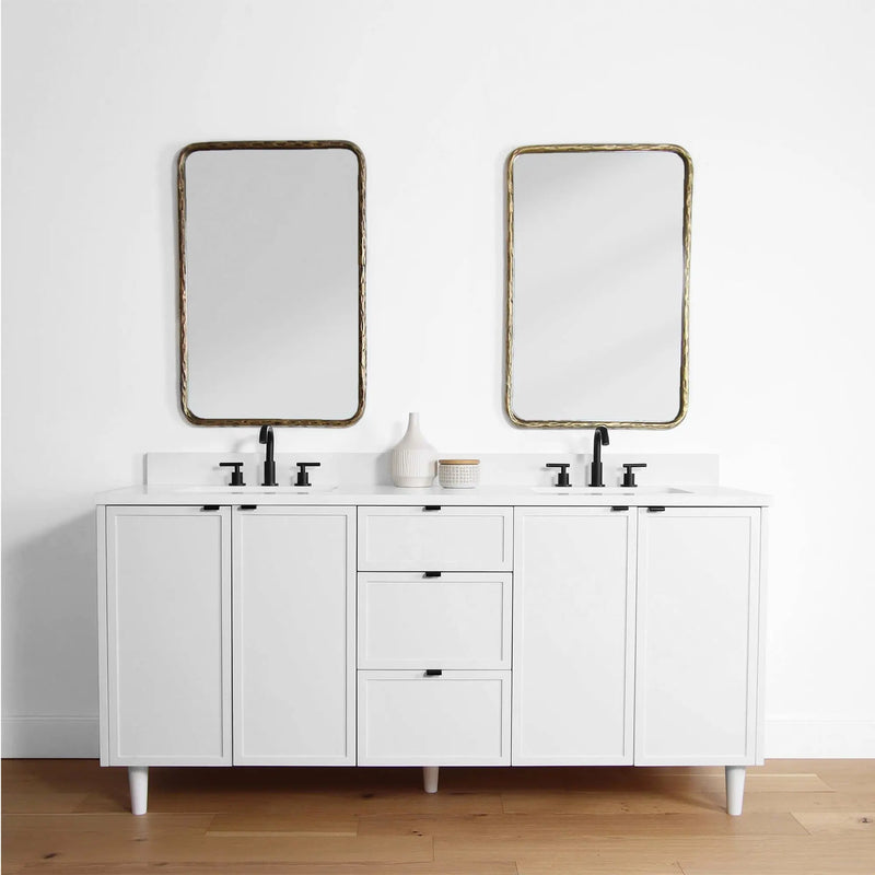 Cape Breton 72" Satin White Bathroom Vanity, Double Sink - Teodor Vanities United States