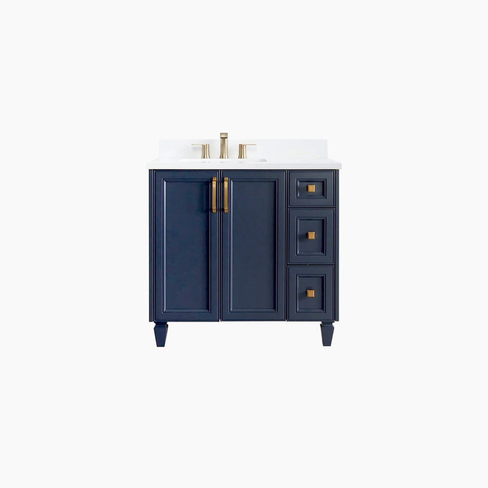 
                  
                    Davenport 36" Pacific Blue Bathroom Vanity, Left Sink
                  
                