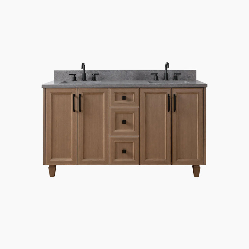 Davenport 60" Almond Coast Bathroom Vanity, Double Sink