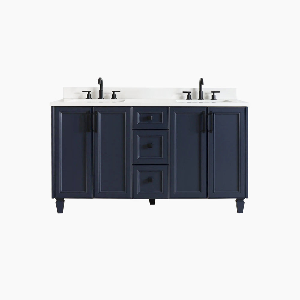 Davenport 60" Pacific Blue Bathroom Vanity, Double Sink