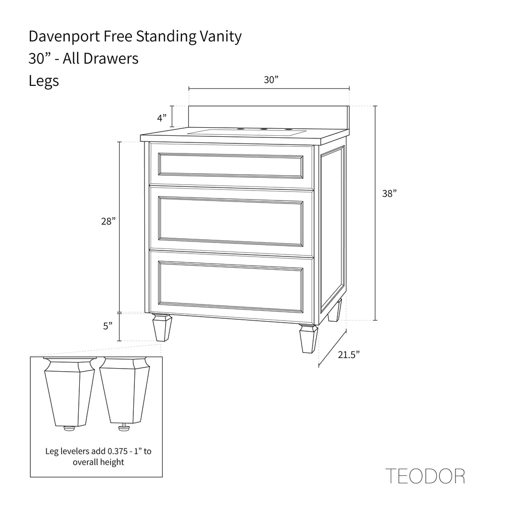 
                  
                    Davenport 30" Almond Coast Bathroom Vanity - Teodor Vanities United States
                  
                