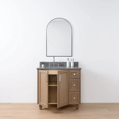 Davenport 36" Almond Coast Bathroom Vanity, Left Sink - Teodor Vanities United States