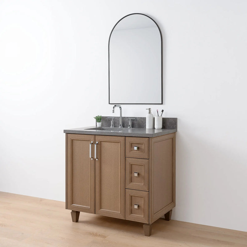 Davenport 36" Almond Coast Bathroom Vanity, Left Sink - Teodor Vanities United States