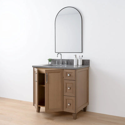 Davenport 36" Almond Coast Bathroom Vanity, Left Sink - Teodor Vanities United States