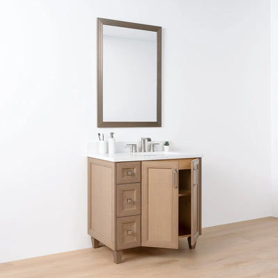 Davenport 36" Almond Coast Bathroom Vanity, Right Sink - Teodor Vanities United States