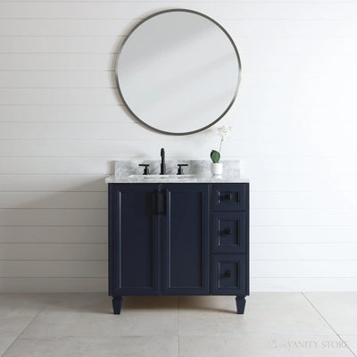 Davenport 36" Pacific Blue Bathroom Vanity, Left Sink - Teodor Vanities United States