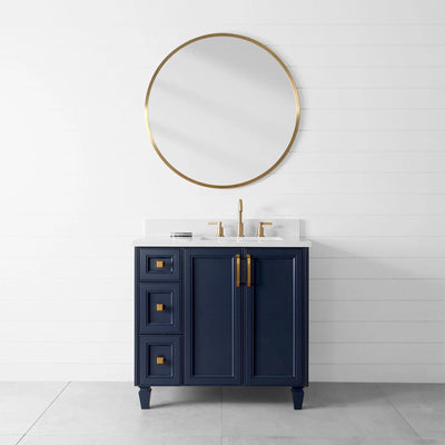 Davenport 36" Pacific Blue Bathroom Vanity, Right Sink - Teodor Vanities United States