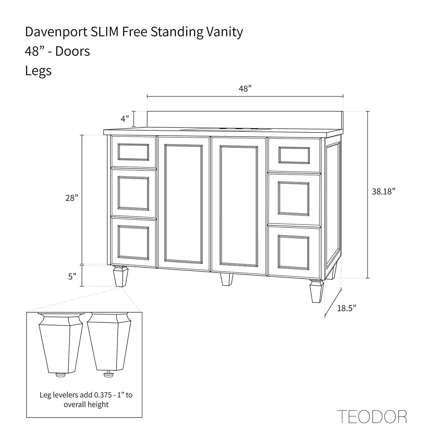 
                  
                    Davenport SLIM 48" Pacific Blue Bathroom Vanity
                  
                