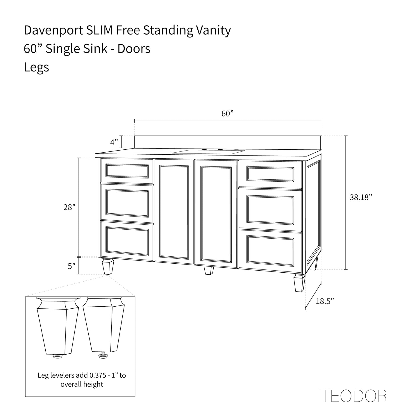 
                  
                    Davenport SLIM 60" Pacific Blue Bathroom Vanity
                  
                