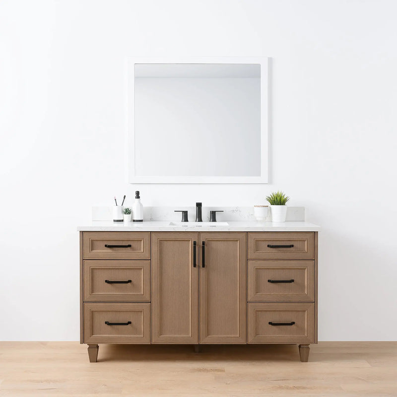 Davenport 60" Almond Coast Bathroom Vanity - Teodor Vanities United States