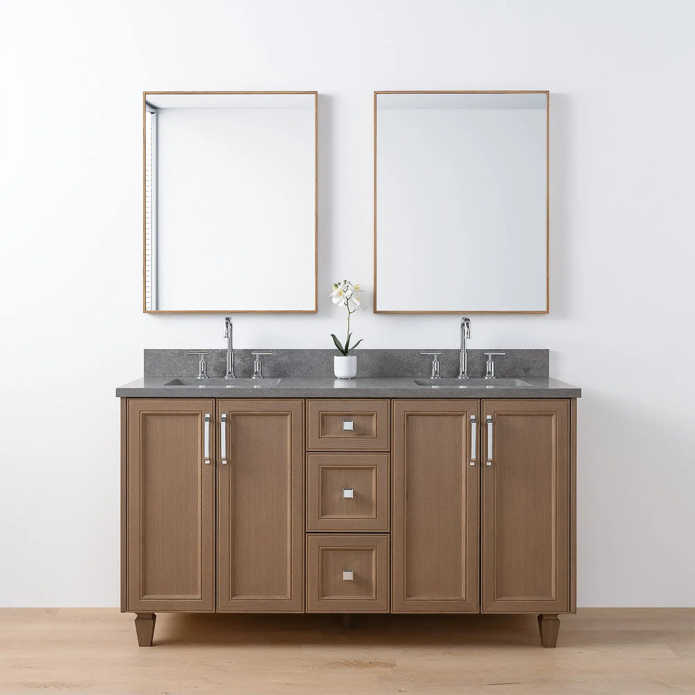 Davenport 60" Almond Coast Bathroom Vanity, Double Sink - Teodor ...