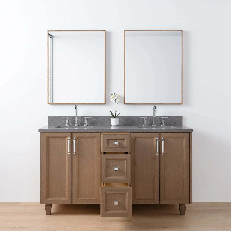 Davenport 60" Almond Coast Bathroom Vanity, Double Sink - Teodor Vanities United States