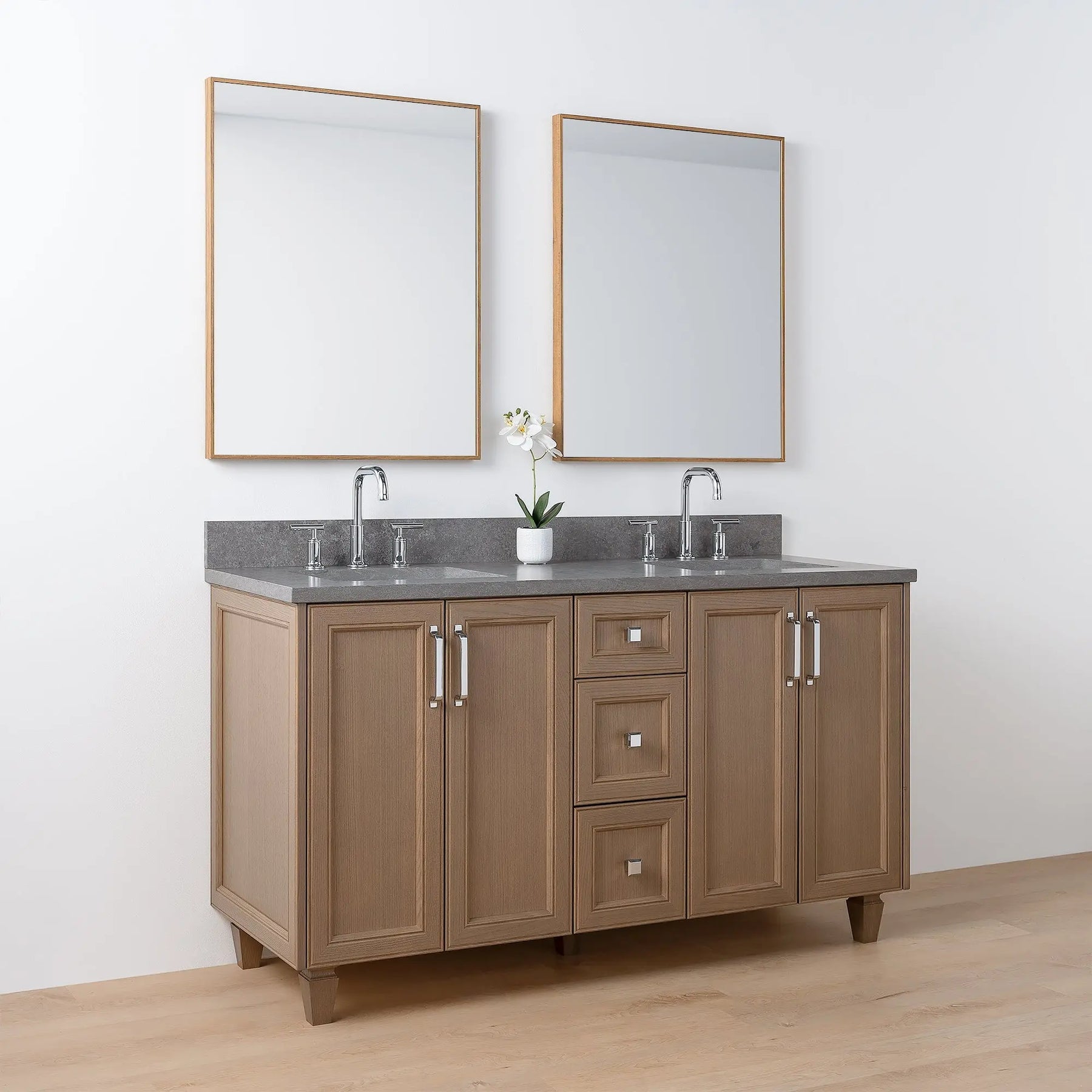 Davenport 60" Almond Coast Bathroom Vanity, Double Sink - Teodor ...