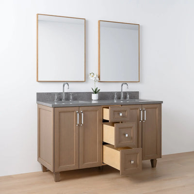 Davenport 60" Almond Coast Bathroom Vanity, Double Sink - Teodor Vanities United States