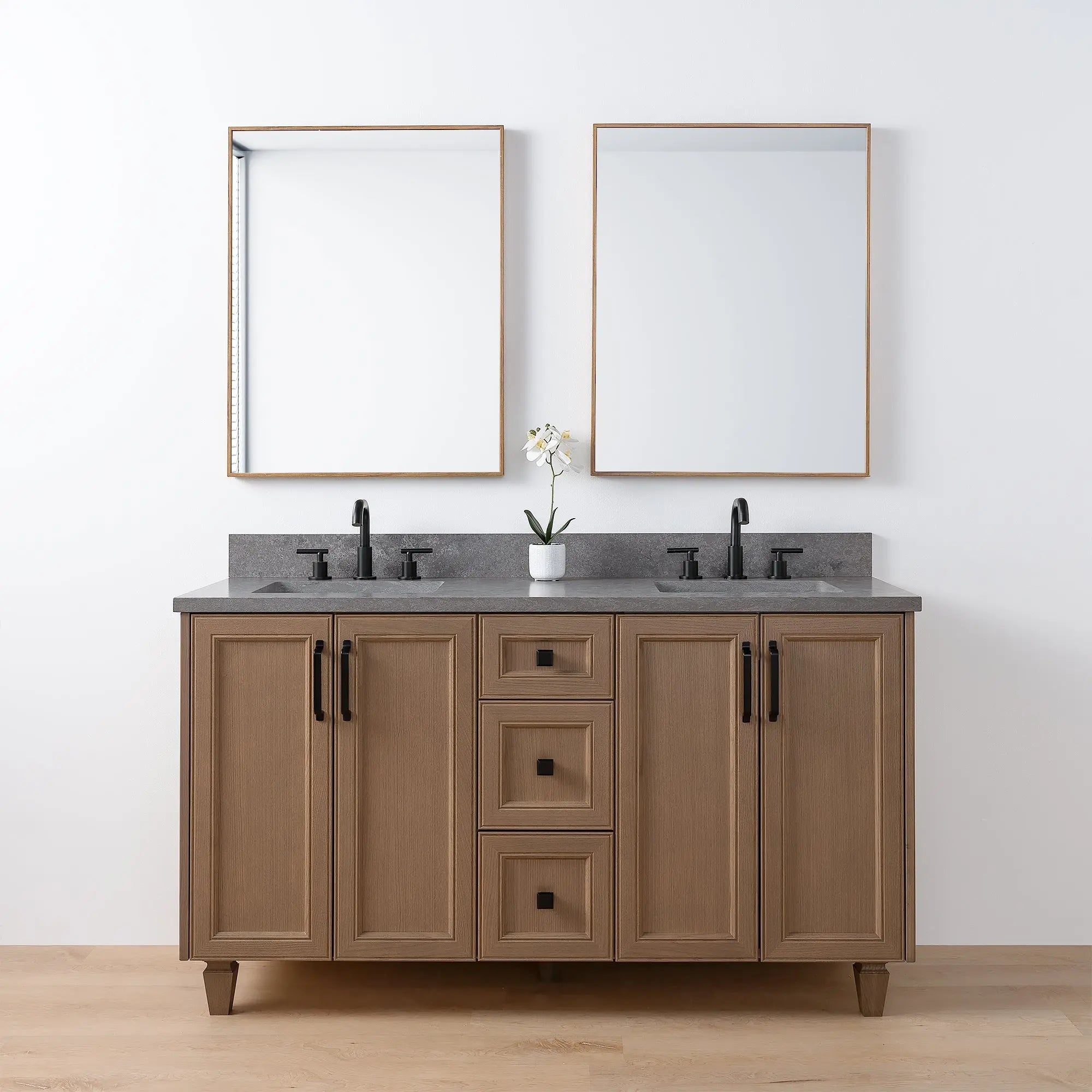 Davenport 60" Almond Coast Bathroom Vanity, Double Sink - Teodor Vanities United States