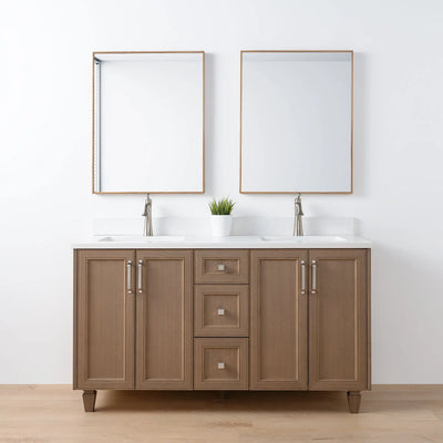 Davenport 60" Almond Coast Bathroom Vanity, Double Sink - Teodor Vanities United States