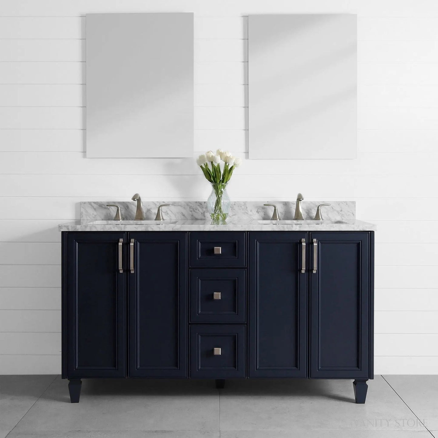 Davenport 60" Pacific Blue Bathroom Vanity, Double Sink - Teodor Vanities United States